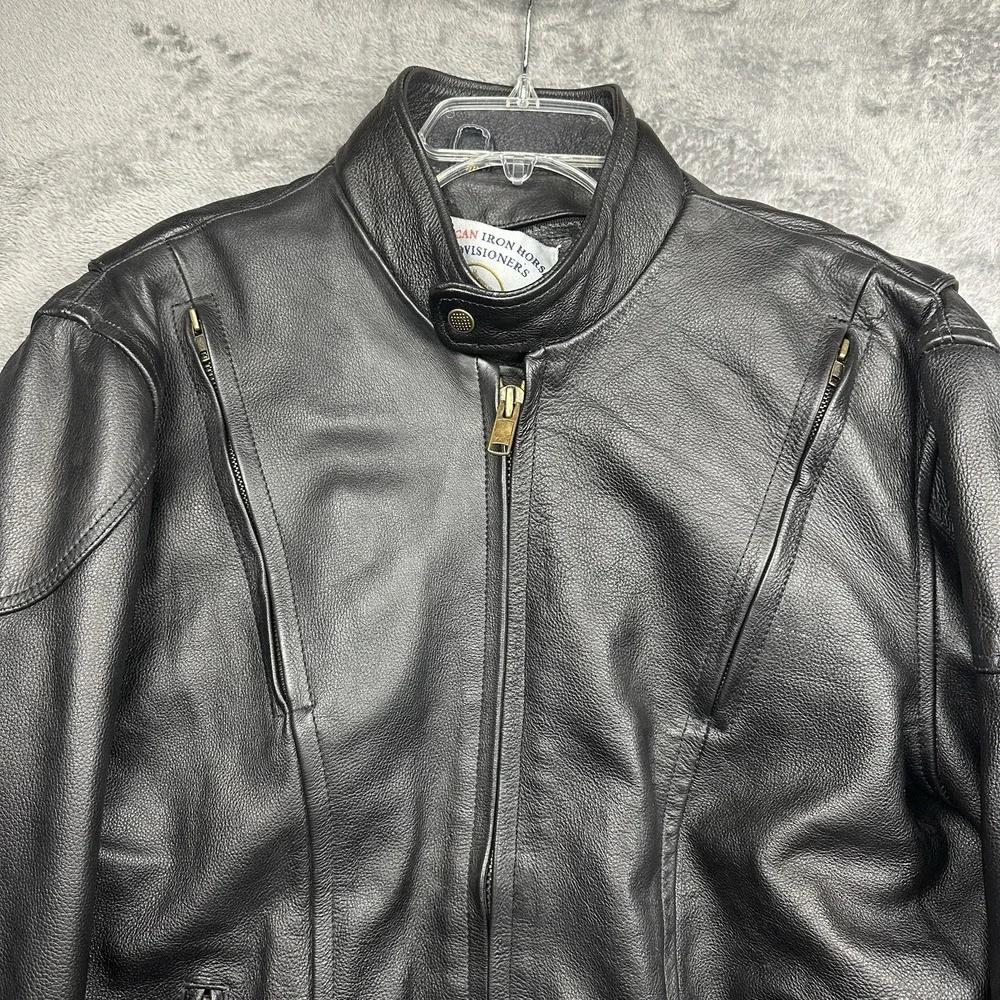 American Iron Horse Provisioners Motorcycle Jacket Men's Size 46 Black Leather